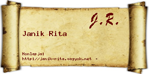 Janik Rita névjegykártya
